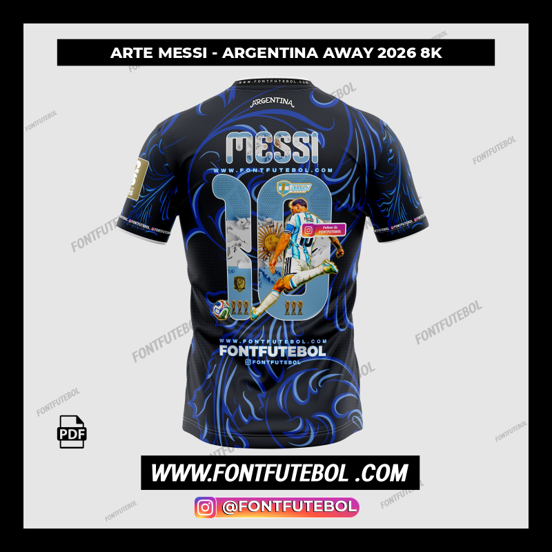 ARTE MESSI MALVINAS ARGENTINAS ARGENTINA AWAY 2026 WC 8K