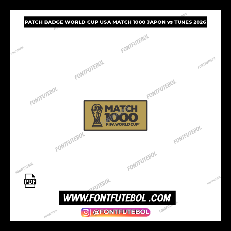 PATCH BADGE WORLD CUP USA MATCH 1000 JAPAN vs TUNISIA 2026