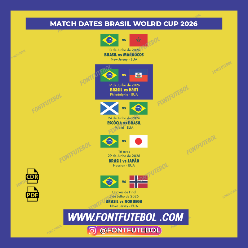 MATCH DATES BRASIL WORLD CUP 2026