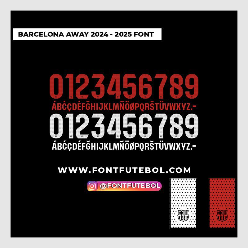 BARCELONA AWAY 2024 - 2025 KIT FONT