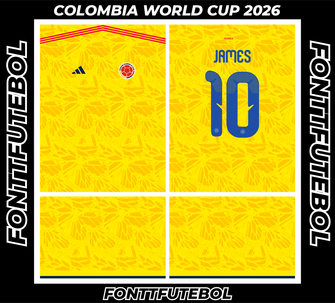 ARTE VETORIAL CAMISA COLOMBIA 2026