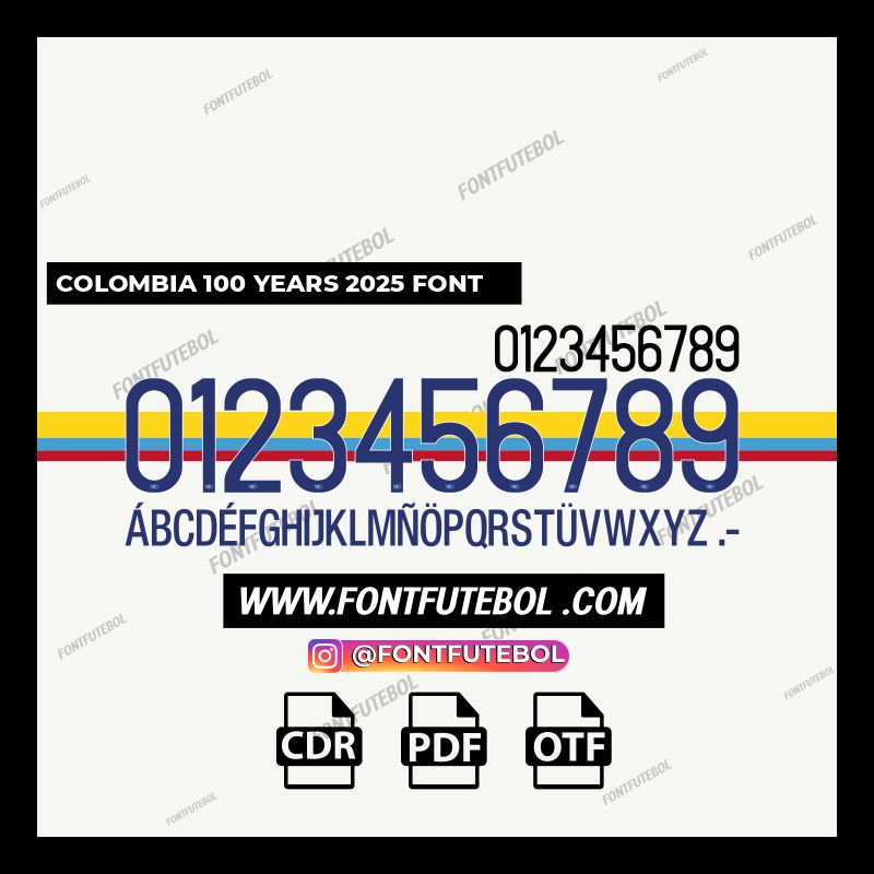 COLOMBIA 100 YEARS 2025 FONT