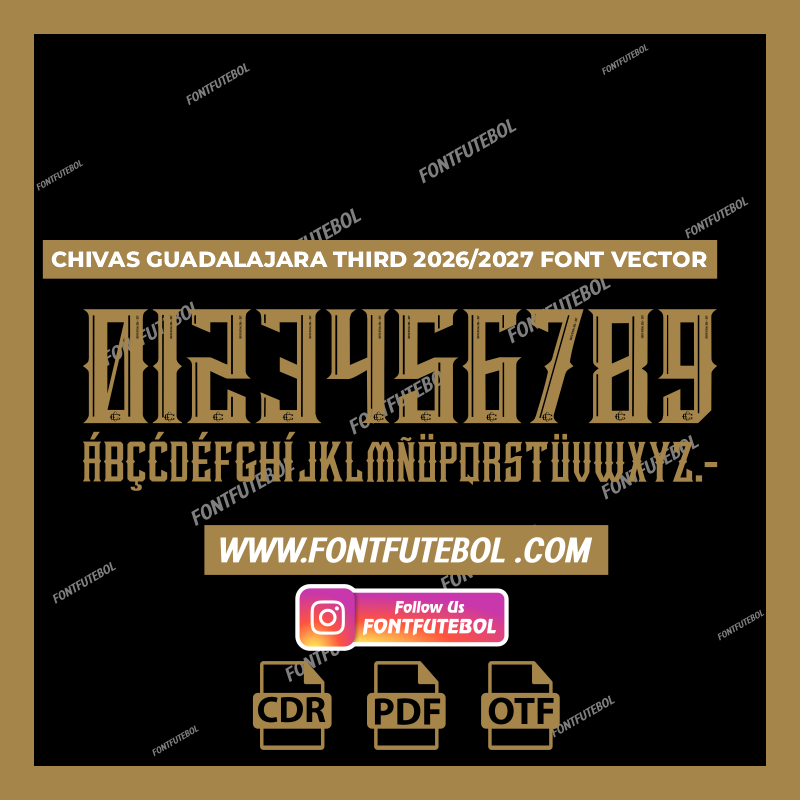 CHIVAS GUADALAJARA THIRD 2026/2027 FONT VECTOR