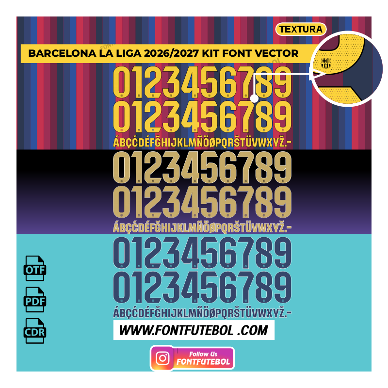 FC BARCELONA LA LIGA 2026/2027 KIT FONT VECTOR