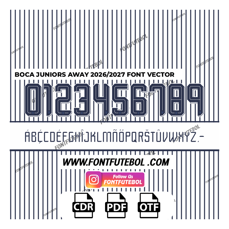 BOCA JUNIORS AWAY 2026/2027 FONT VECTOR