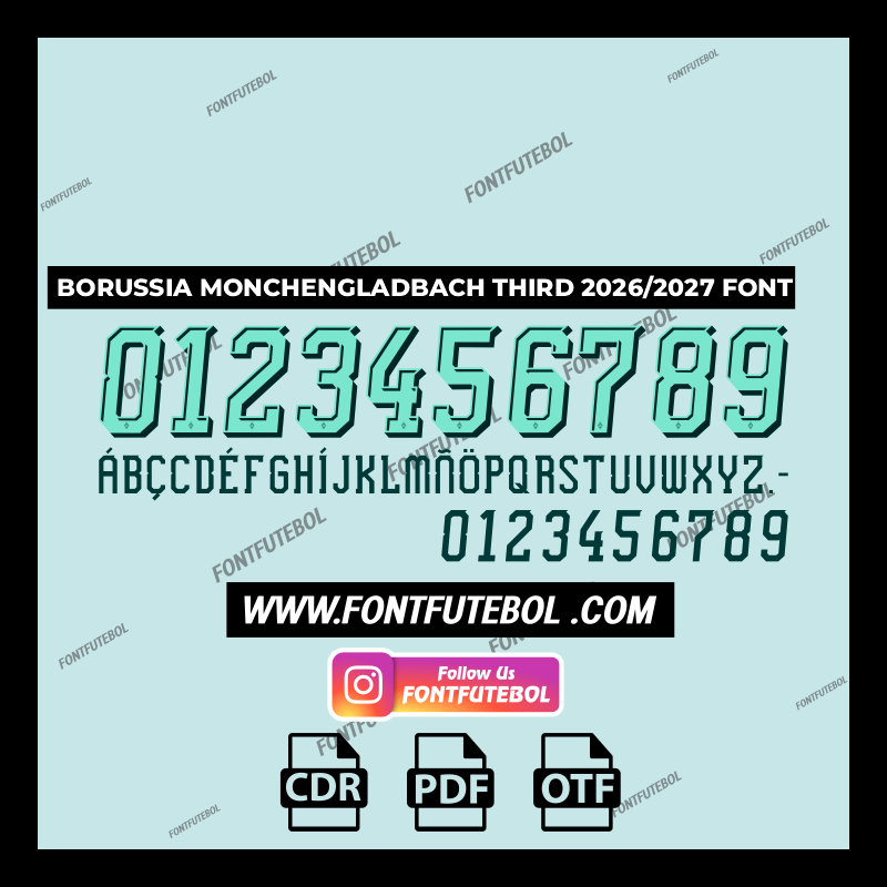 BORUSSIA MONCHENGLADBACH THIRD 2026/2027 FONT VECTOR