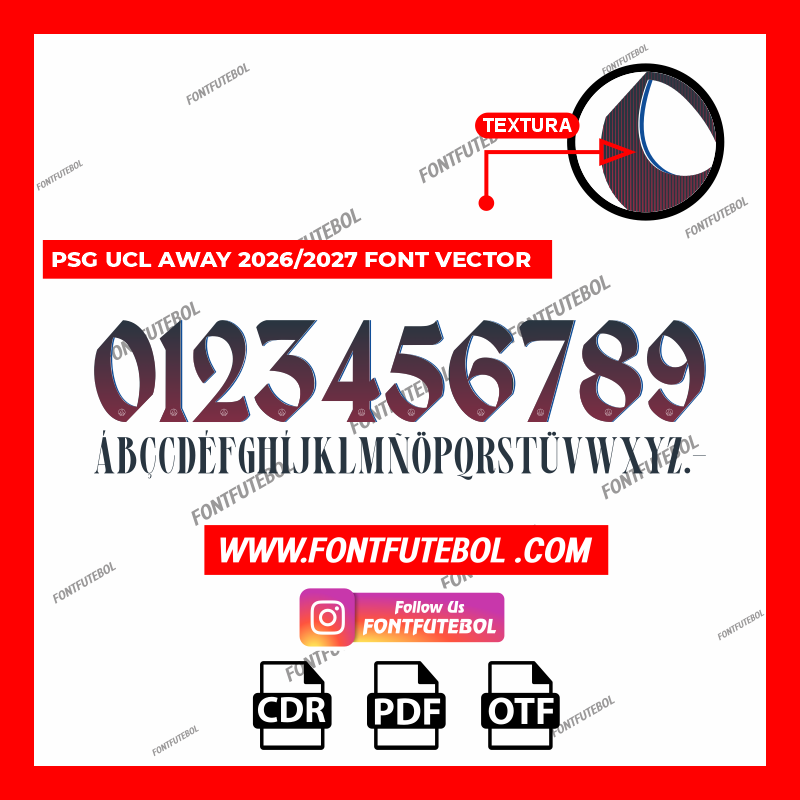 PSG - PARIS SAINT GERMAIN AWAY UCL 2026/2027 FONT VECTOR