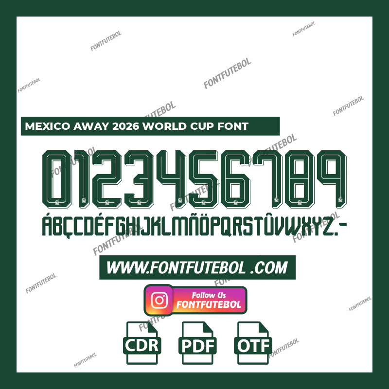 MEXICO AWAY 2026 WORLD CUP FONT