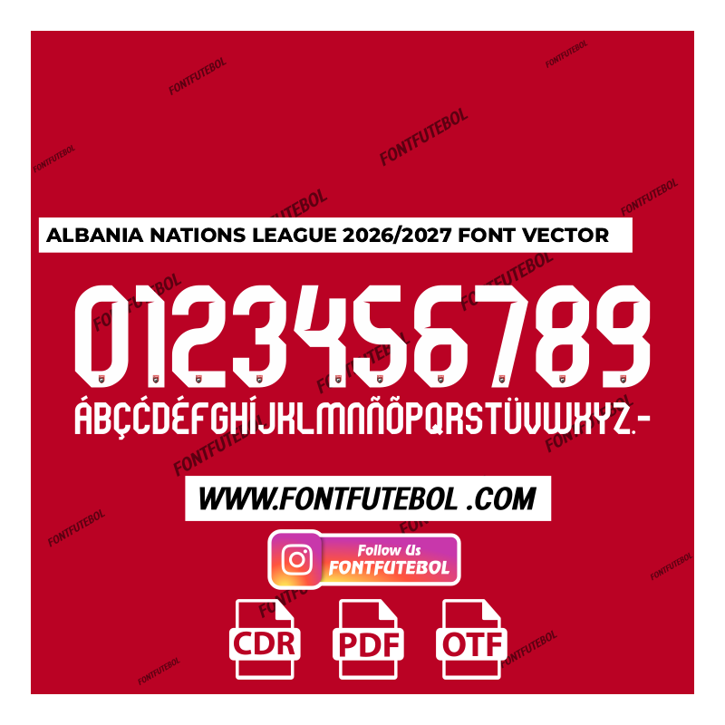 ALBANIA NATIONS LEAGUE 2026 FONT VECTOR