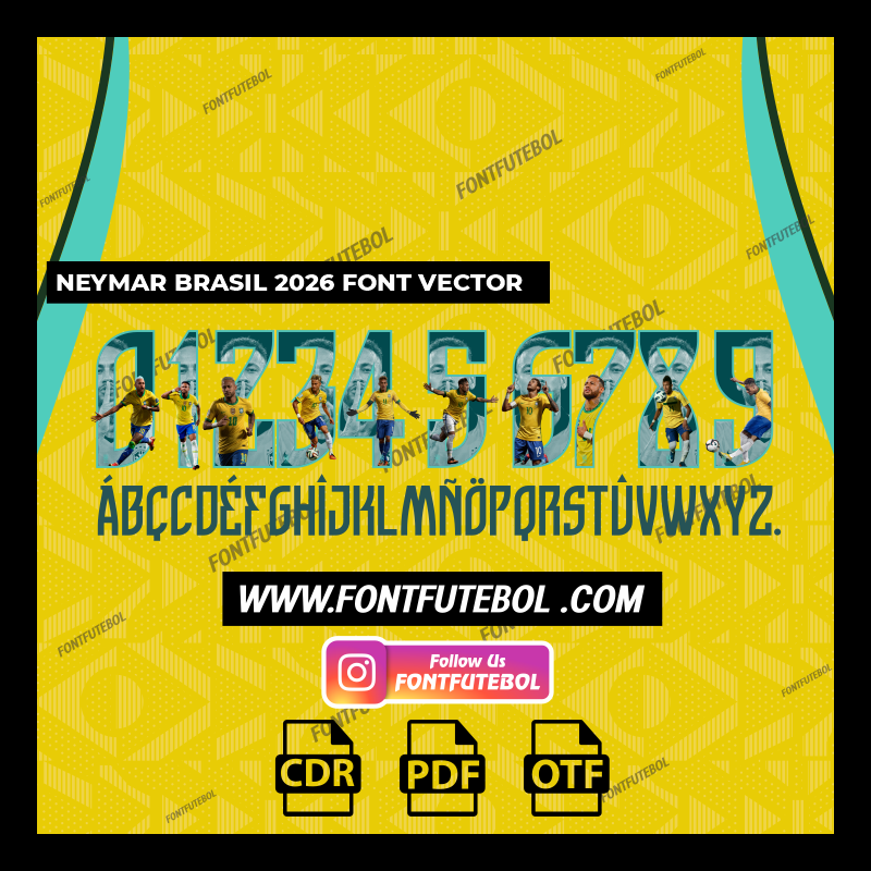 NEYMAR BRASIL 2026 FONT VECTOR