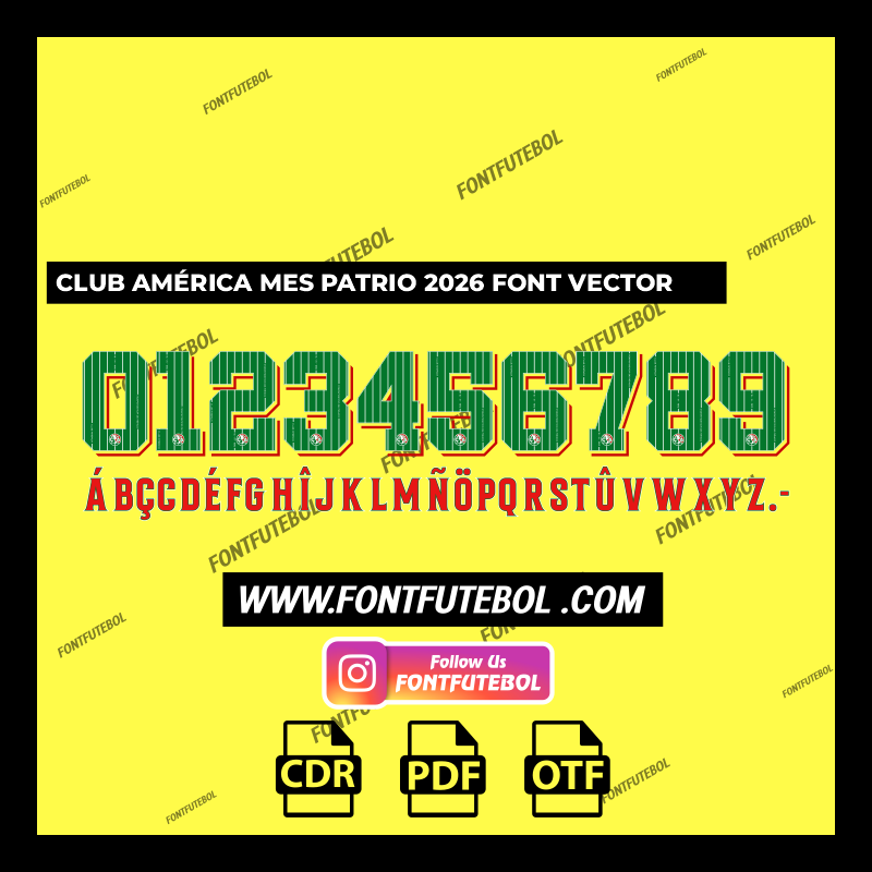 CLUB AMERICA MES PATRIO 2026 FONT VECTOR