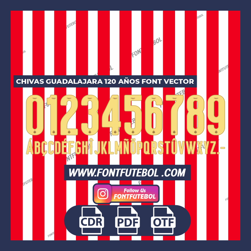 CHIVAS GUADALAJARA 120 YEARS 2026 FONT VECTOR