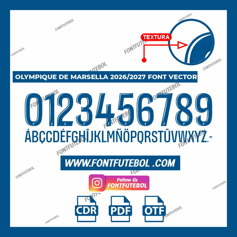 OLYMPIQUE DE MARSELLA 2026/2027 FONT VECTOR