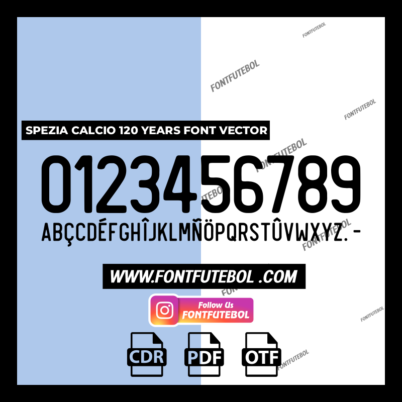SPEZIA CALCIO 120 YEARS FONT VECTOR
