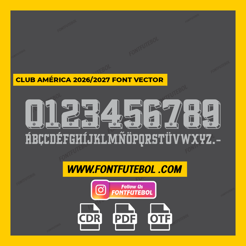 CLUB AMÉRICA AWAY 2026/2027 FONT VECTOR