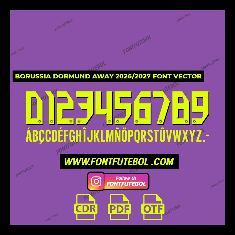 BORUSSIA DORMUND AWAY 2026/2027 FONT VECTOR