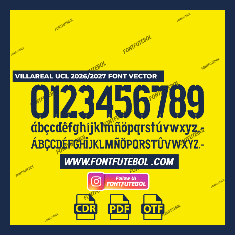 VILLAREAL UCL 2026/2027 FONT VECTOR