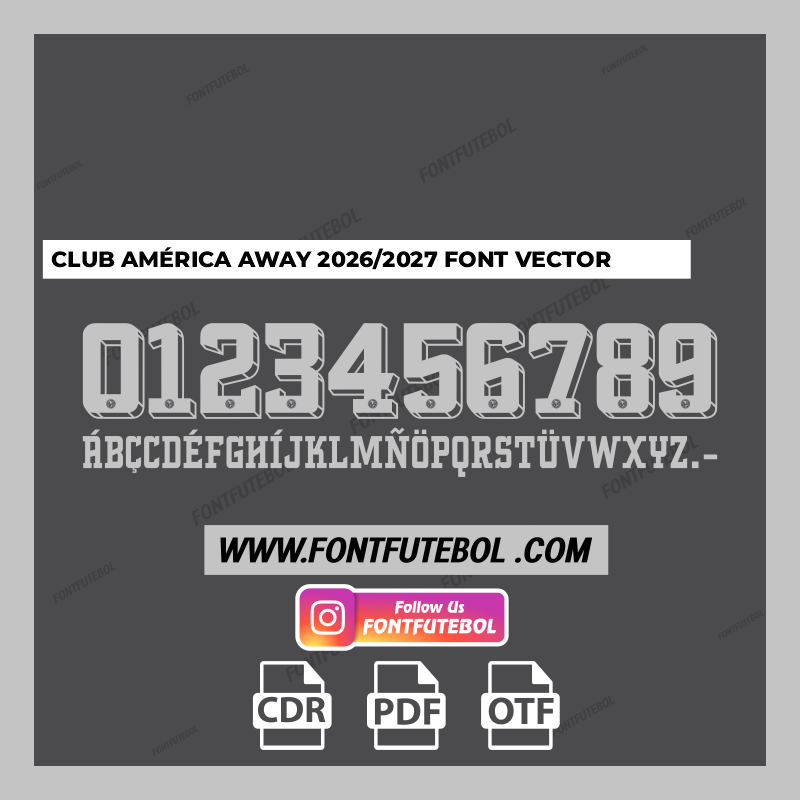 CLUB AMÉRICA AWAY 2026/2027 FONT VECTOR