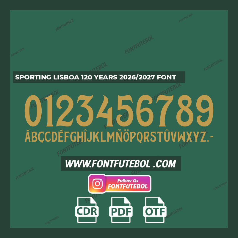 SPORTING LISBOA 120 YEARS 2026 FONT VECTOR