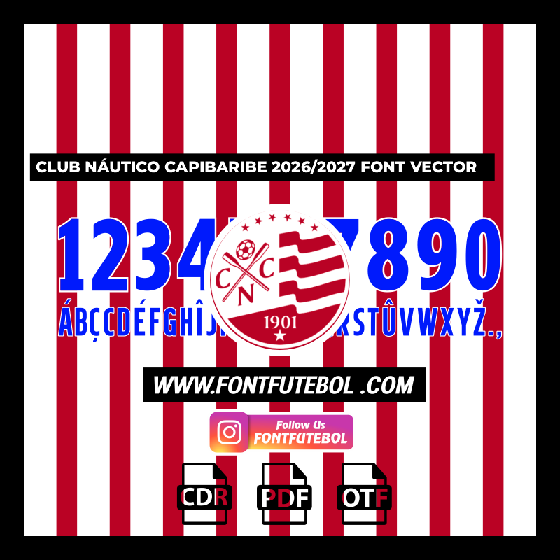 CLUB NAUTICO CAPIBARIBE 2026/2027 FONT VECTOR