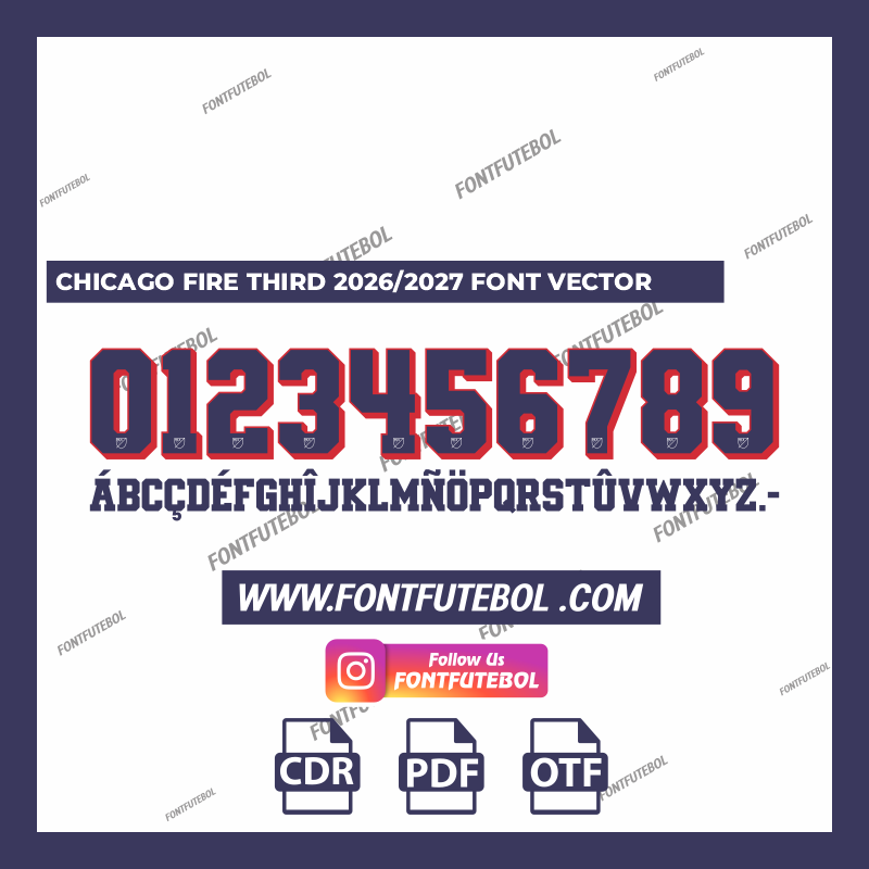 CHICAGO FIRE THIRD 2026/2027 FONT VECTOR