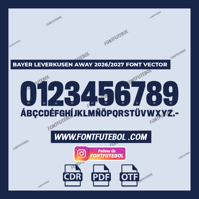 BAYER LEVERKUSEN AWAY 2026/2027 FONT VECTOR
