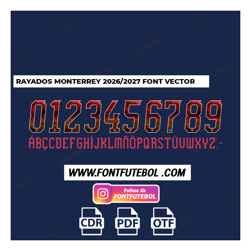 RAYADOS MONTERREY 2026/2027 FONT VECTOR