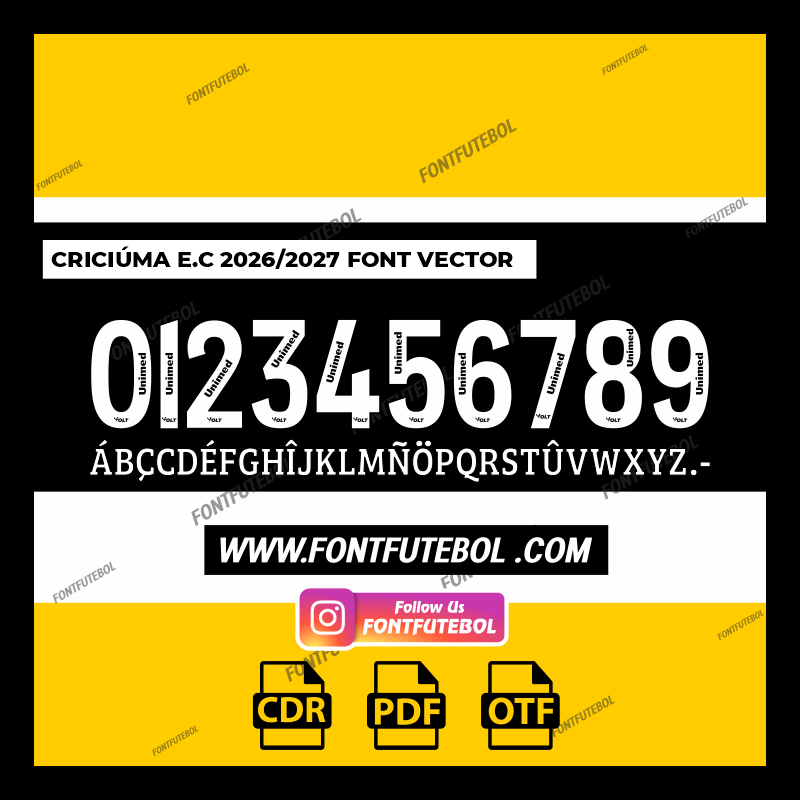 CRICIÚMA E.C 2026/2027 FONT VECTOR