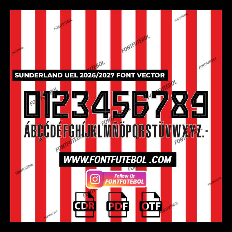 SUNDERLAND UEL 2026/2027 FONT VECTOR