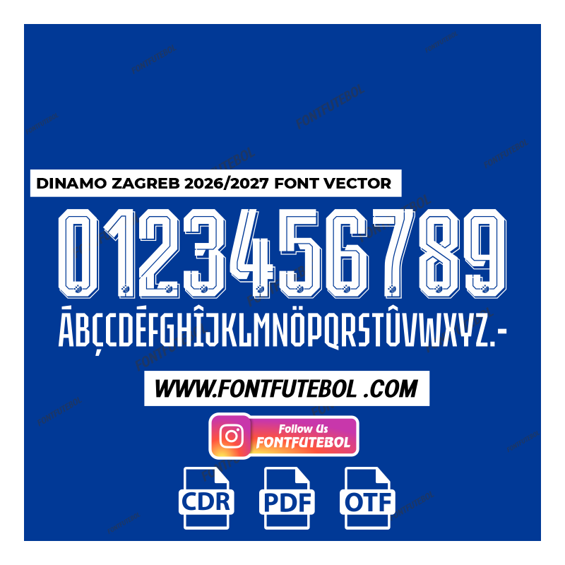DINAMO ZAGREB 2026/2027 FONT VECTOR