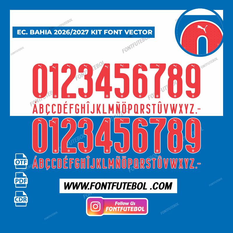 ESPORTE CLUB BAHIA 2026/2027 KIT FONT VECTOR