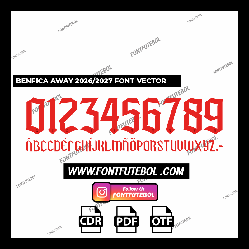 BENFICA AWAY 2026/2027 FONT VECTOR