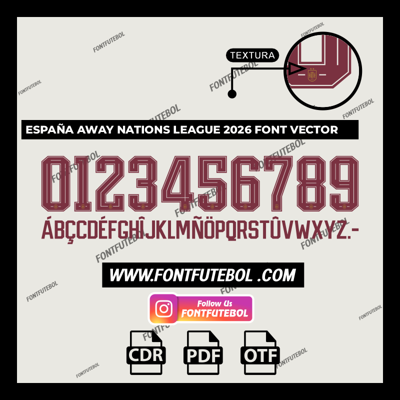 ESPAÑA AWAY NATIONS LEAGUE 2026 FONT VECTOR