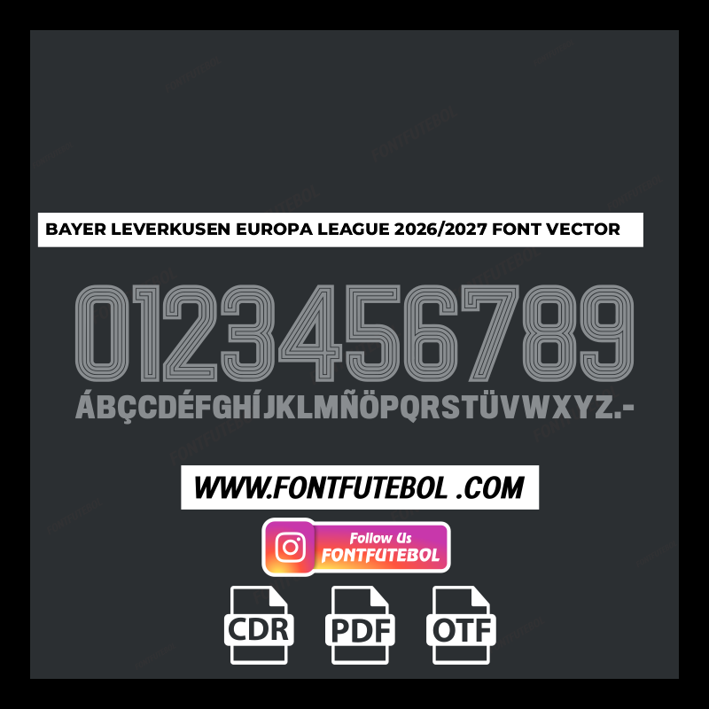 BAYER LEVERKUSEN EUROPA LEAGUE 2026/2027 FONT VECTOR