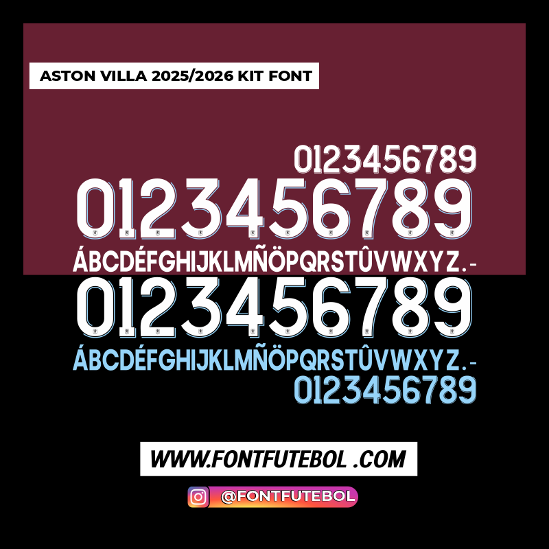 ASTON VILLA 2025/2026 KIT FONT