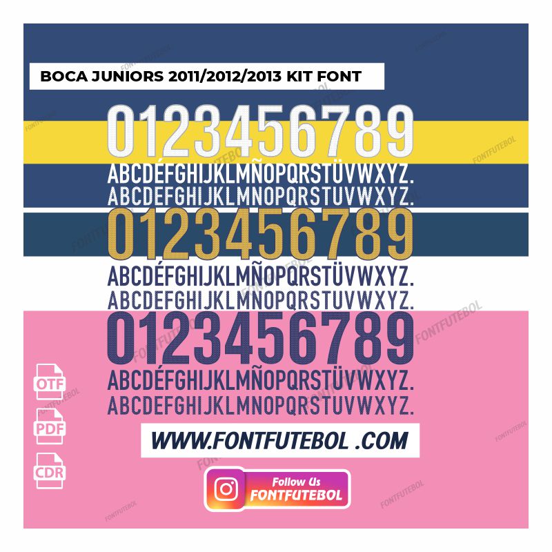 BOCA JUNIORS 2011/2012/2013 KIT FONT VECTOR