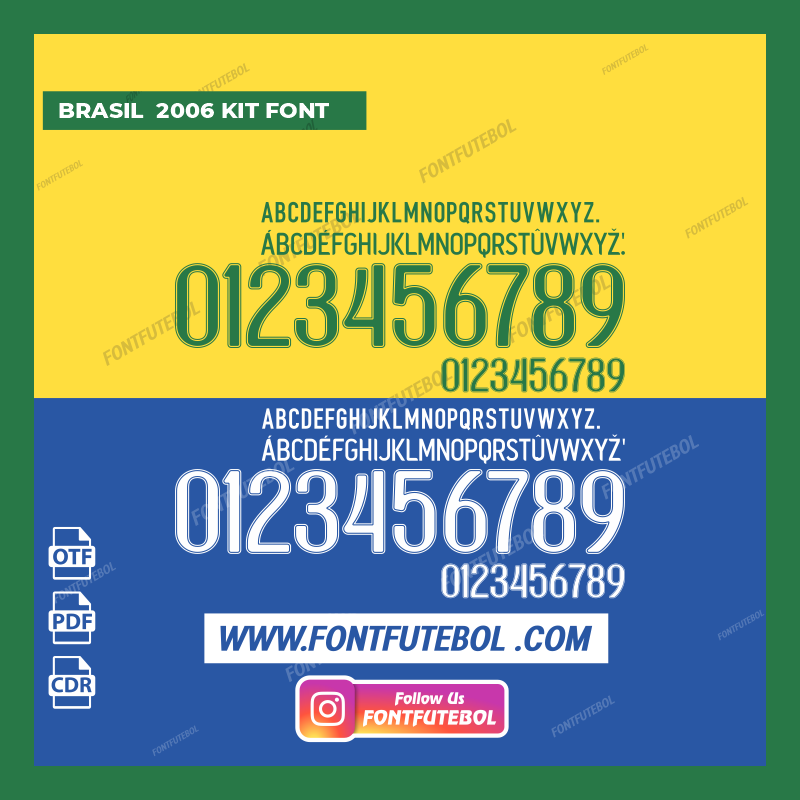 BRAZIL WORLD CUP 2006 KIT FONT VECTOR