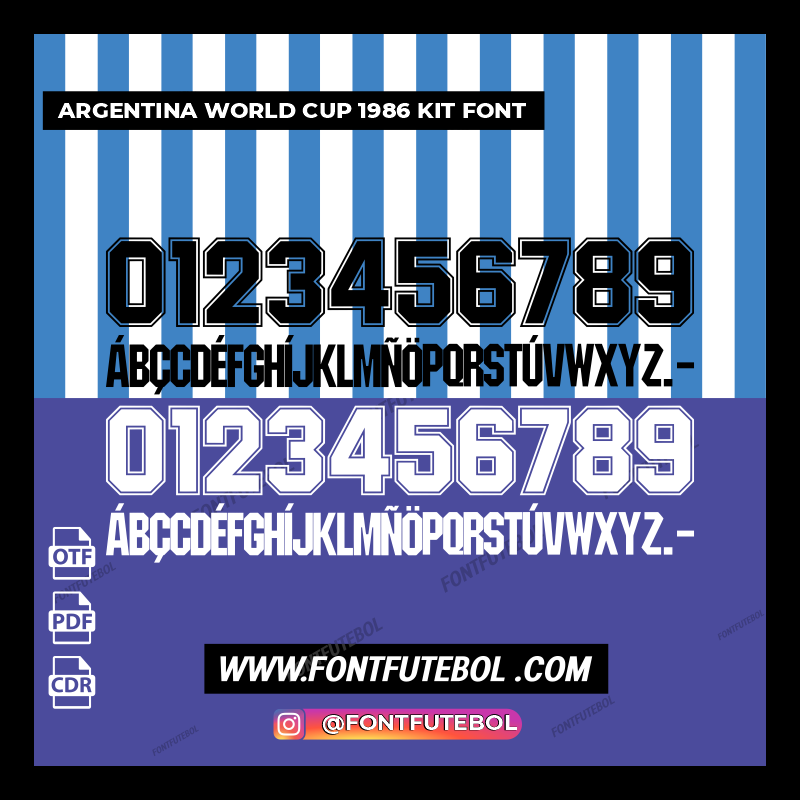 ARGENTINA WORLD CUP 1986 KIT FONT
