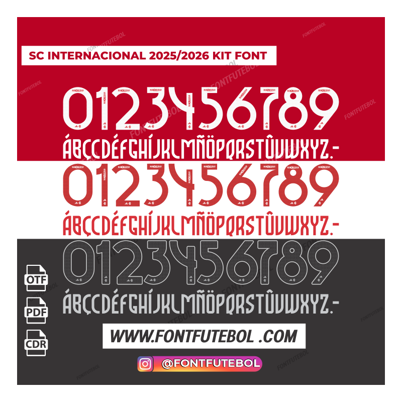 SC INTERNACIONAL 2025/2026 KIT FONT