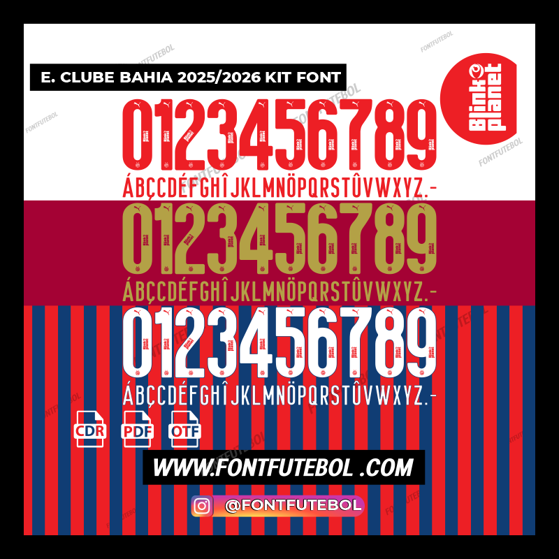 ESPORTE CLUBE BAHIA 2025/2026 KIT FONT