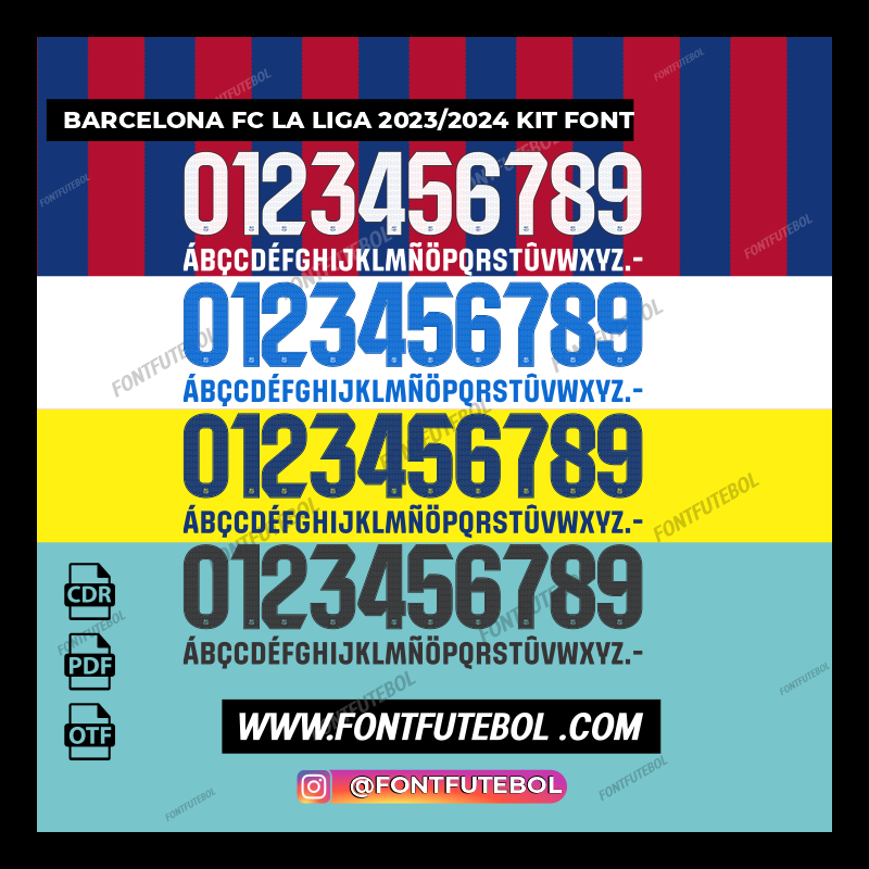 BARCELONA FC LA LIGA 2023/2024 KIT FONT