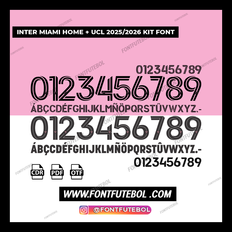 INTER MIAMI 2025/2026 HOME / UCL KIT FONT
