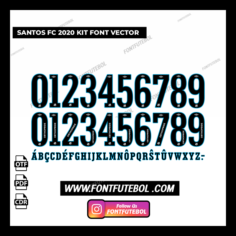 SANTOS FC 2020 KIT FONT VECTOR