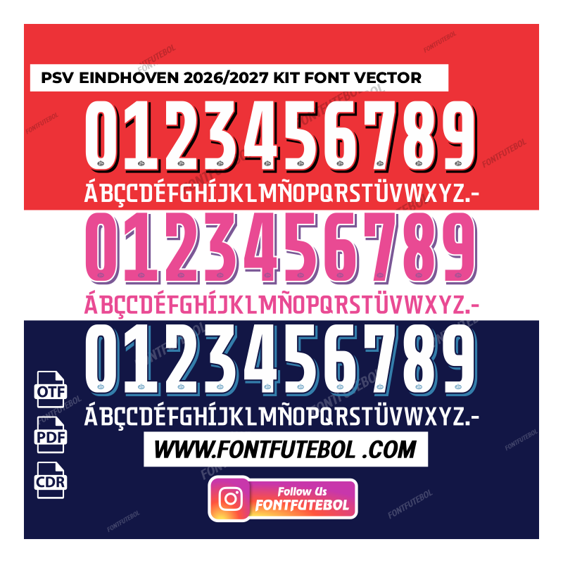 PSV EINDHOVEN 2026/2027 KIT FONT VECTOR