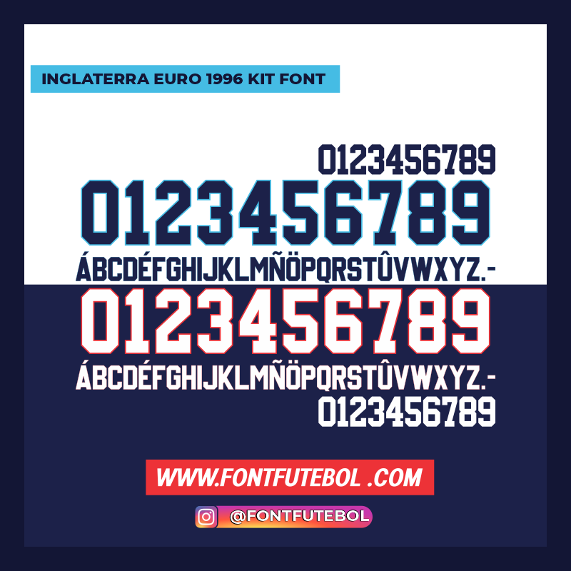 ENGLAND EURO 1996 KIT FONT