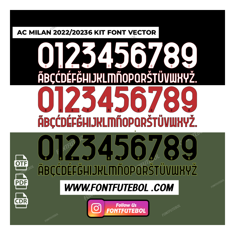 AC MILAN 2022/2023 KIT FONT VECTOR