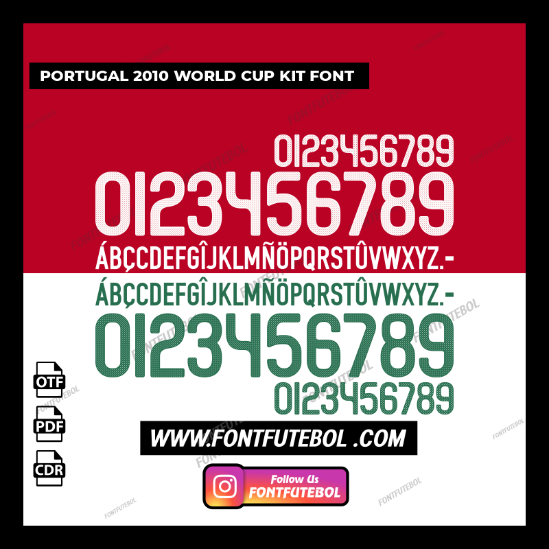 PORTUGAL 2010 WORLD CUP KIT FONT