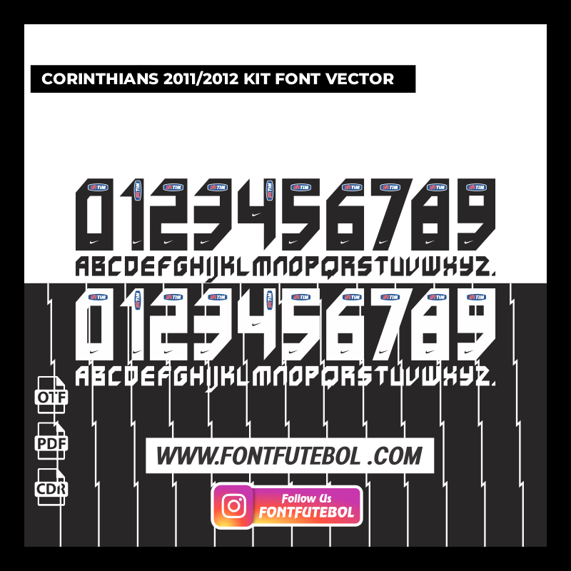CORINTHIANS 2011/2012 KIT FONT VECTOR