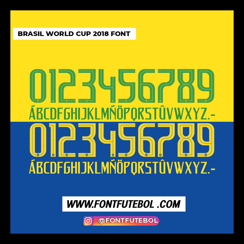BRAZIL WORLD CUP 2018 KIT FONT