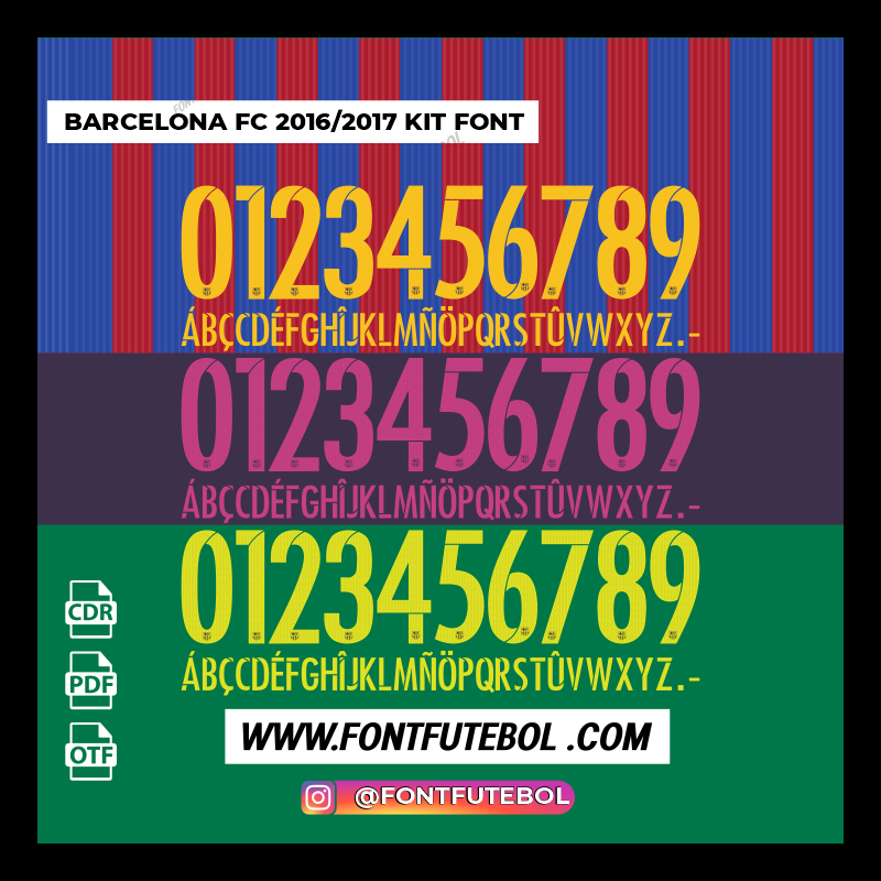 BARCELONA FC 2016/2017 KIT FONT